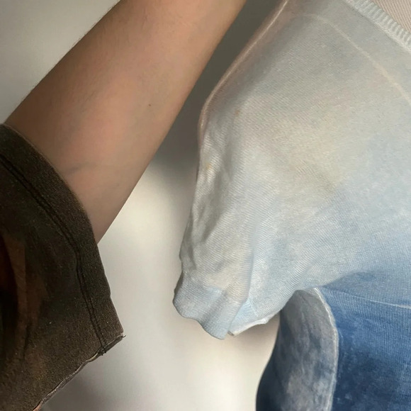 Marika Charles Blue Flowers Hand Printed Sweater, size 2 - Picture 4 of 8